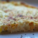 Spanish omelette, a close up picture of a slice