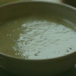 bowl of green pea soup
