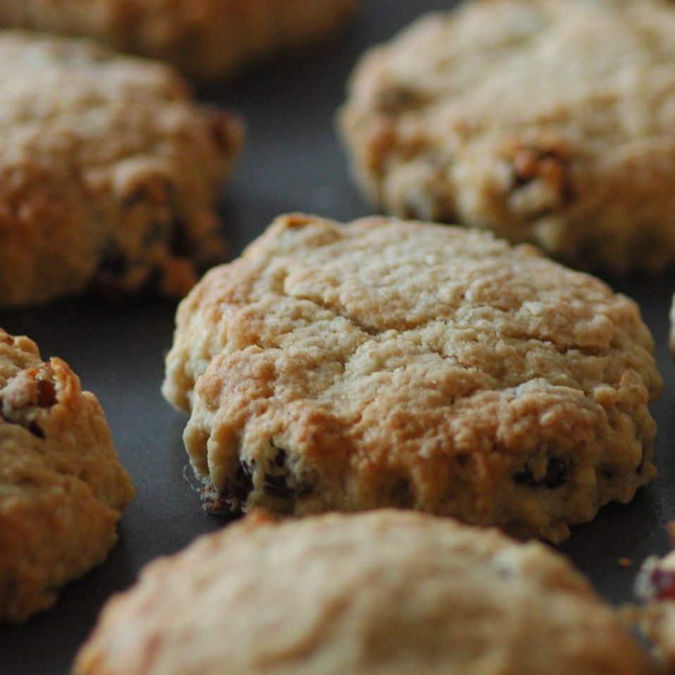 raisin scones on a plate