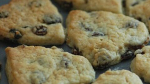 heart shaped raisin biscuits.